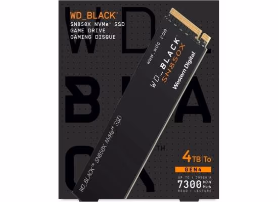 WD BLACK SN850X 4TB PCIe 4.0 NVMe M.2 SSD - 7300/6600 MB/s