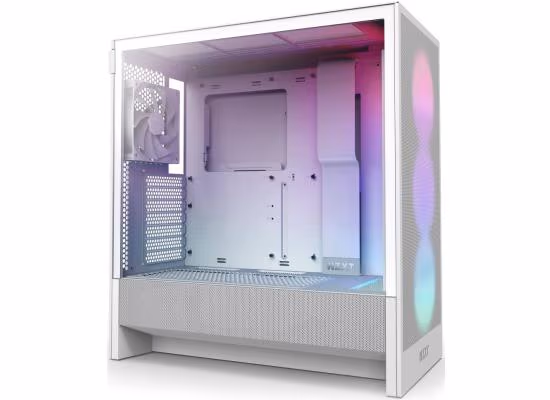 NZXT H5 Flow RGB 2024 Mid Tower ATX Tempered Glass White F360 RGB Core Fan