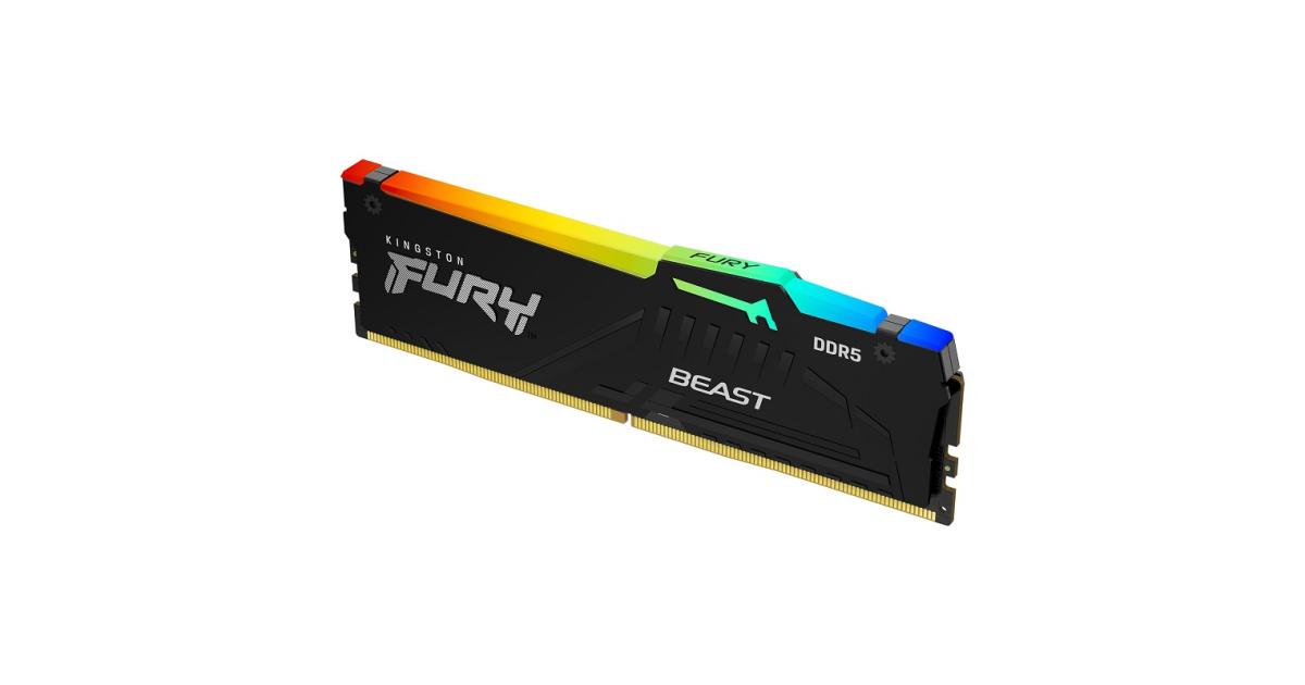Kingston Fury Beast RGB Single 16GB DDR5 6000MT/s CL36 Desktop Memory