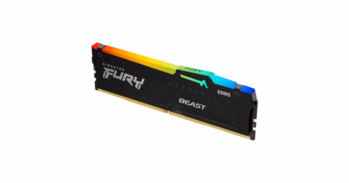 Kingston Fury Beast RGB Single 16GB DDR5 6000MT/s CL36 Desktop Memory