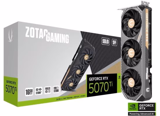 ZOTAC GAMING GeForce RTX 5070 Ti SOLID SFF 16GB GDDR7