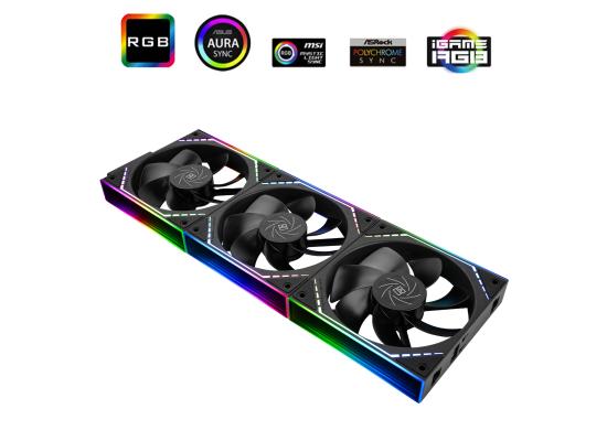 Thermalright TL-M12QR X3 Black LED 120mm Cooling Fan Kit 3-Pack