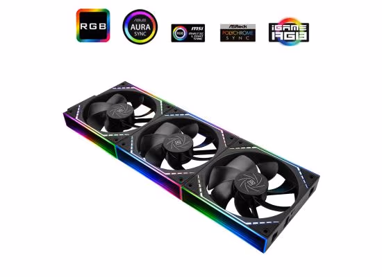 Thermalright TL-M12QR X3 Black LED 120mm Cooling Fan Kit 3-Pack