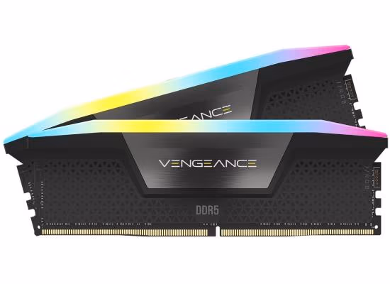 CORSAIR VENGEANCE RGB 96GB (2x48GB) DDR5 RAM 6400MT/s CL32 Memory Kit - Black