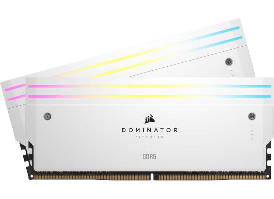 CORSAIR DOMINATOR TITANIUM RGB 32GB (2x16GB) DDR5 RAM 7200MT/s CL34 Memory Kit - White