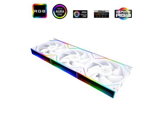 Thermalright TL-M12QW X3 White LED 120mm Cooling Fan Kit 3-Pack