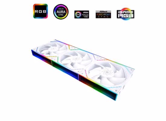 Thermalright TL-M12QW X3 White LED 120mm Cooling Fan Kit 3-Pack