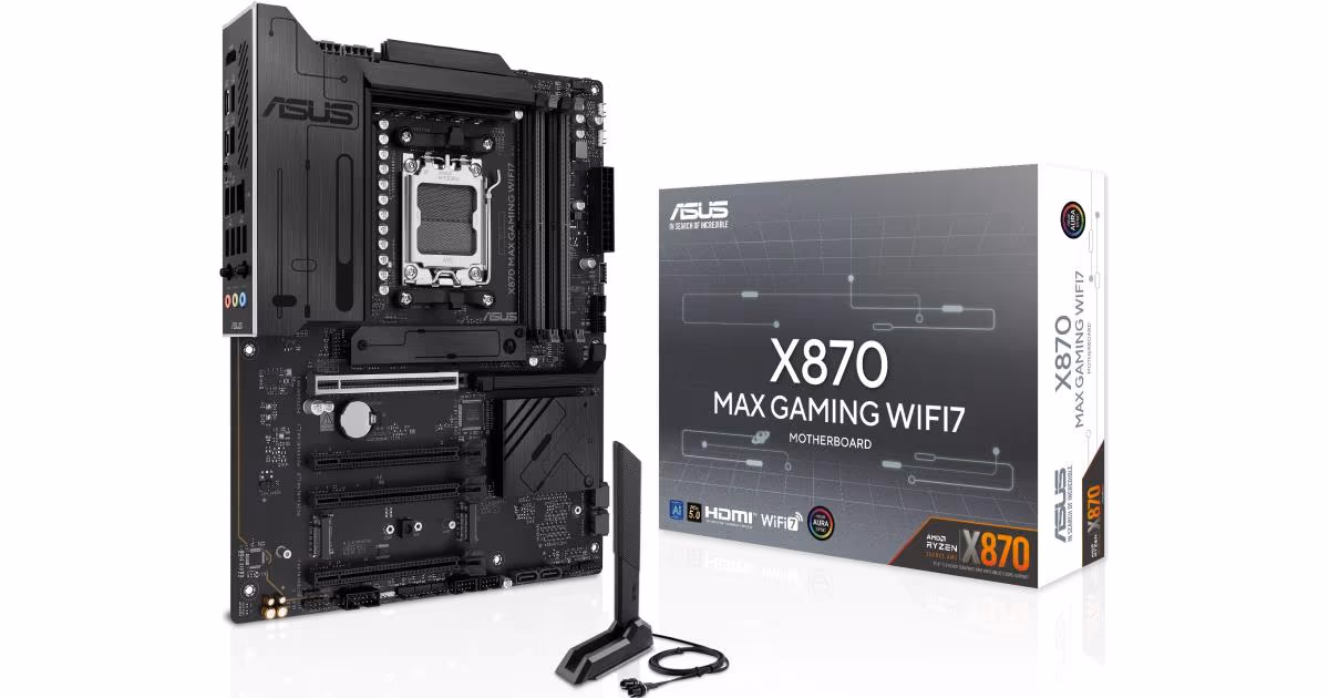 ASUS X870 MAX GAMING WIFI7 (Wi-Fi 7) AMD RYZEN 7000 8000 9000 Series AM5/DDR5/PCIe 5.0/3xM.2 - ATX Gaming MotherBoard