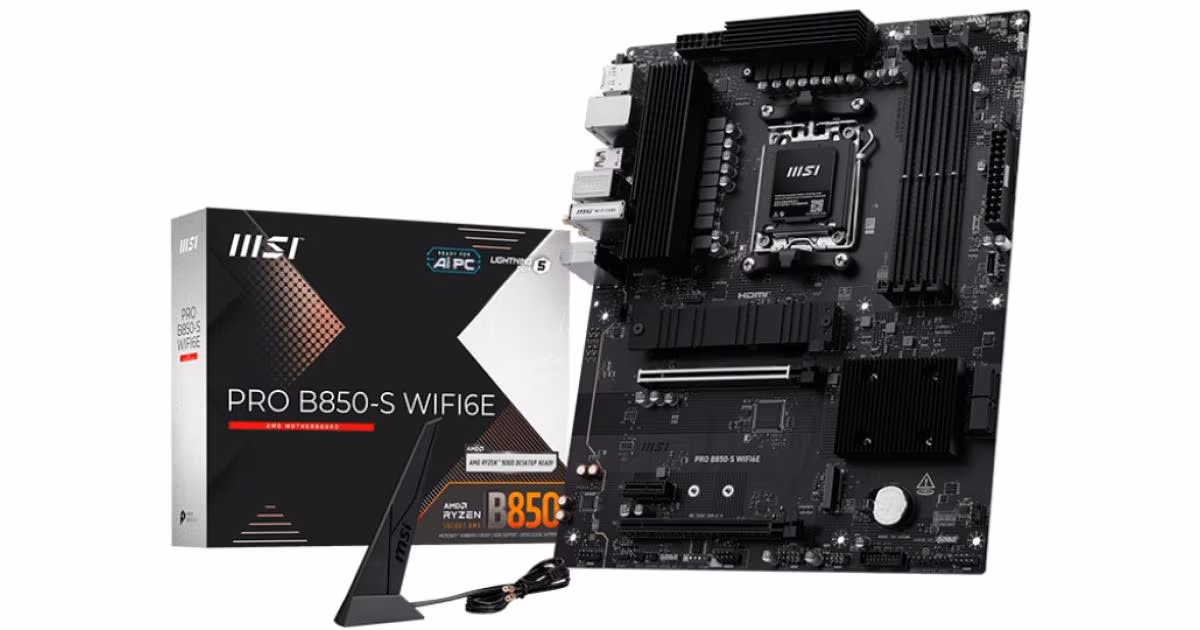 MSI PRO B850-S WIFI6E, AMD RYZEN 7000 8000 9000 Series AM5/DDR5/PCIe 5.0/2xM.2 - ATX Gaming MotherBoard