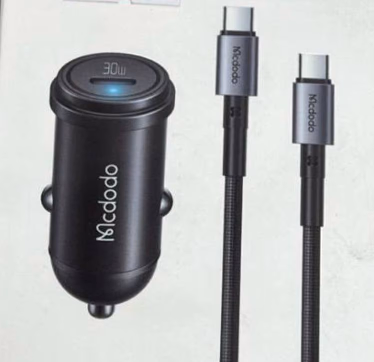Mcdodo PD30W Fast Car Charger Kit (USB-C to USB-C Cable)