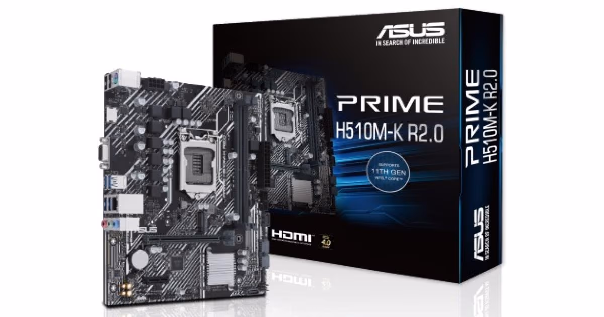 ASUS PRIME H510M-K R2.0, Intel 10th 11th Series, LGA 1200/DDR4/PCIe 4.0/1xM.2 - mATX MotherBoard