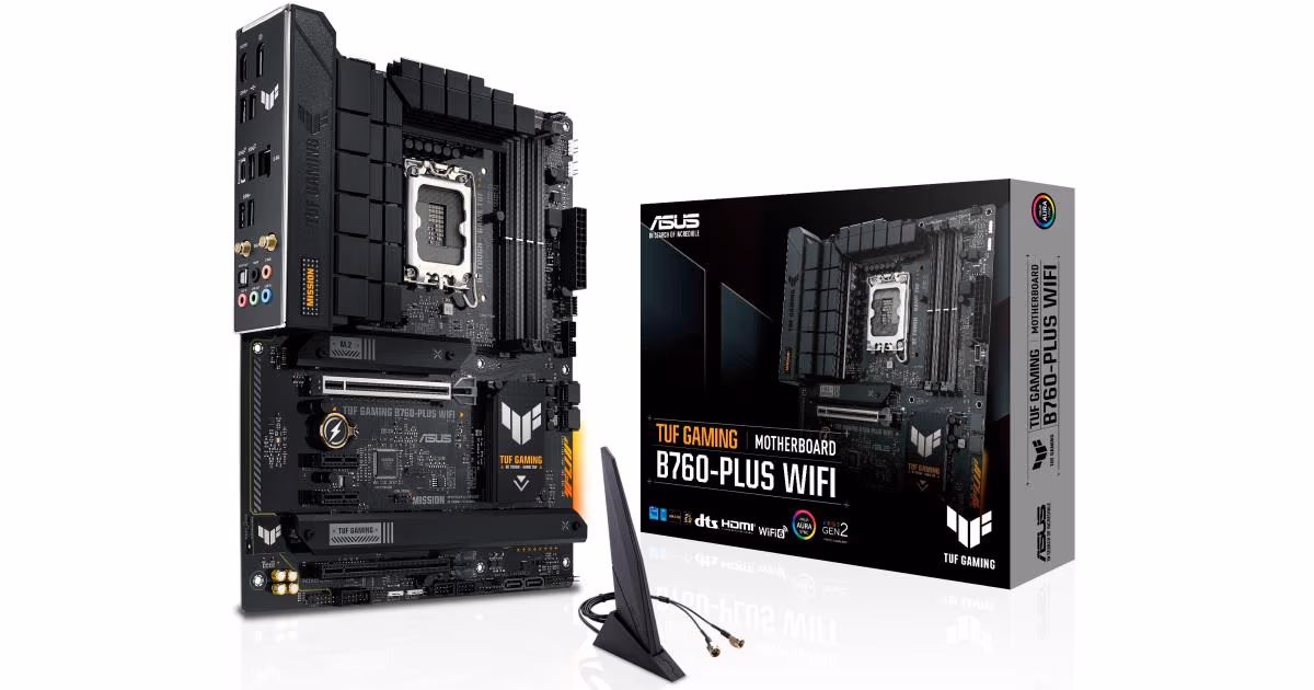 ASUS B760 TUF GAMING B760-PLUS (WIFI) Wi-Fi 6, Intel 13th 12th Series, LGA 1700/DDR5/PCIe 4.0/3xM.2 - ATX Gaming MotherBoard