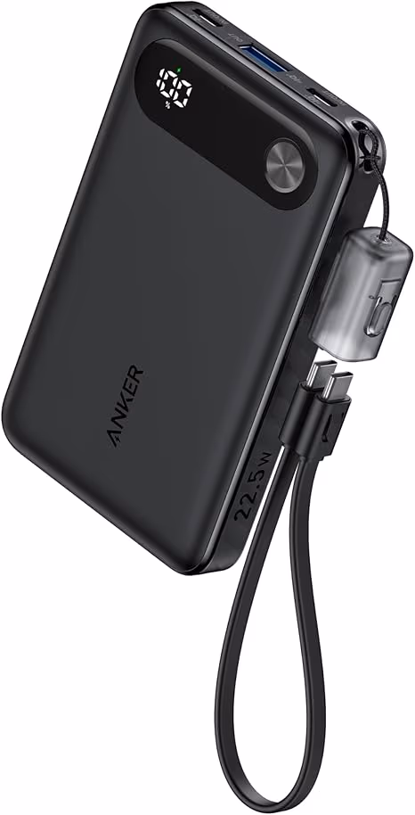 Anker Power Bank Powercore 10000mAh 22.5W Portable Charger with USB C Lanyard Cabl