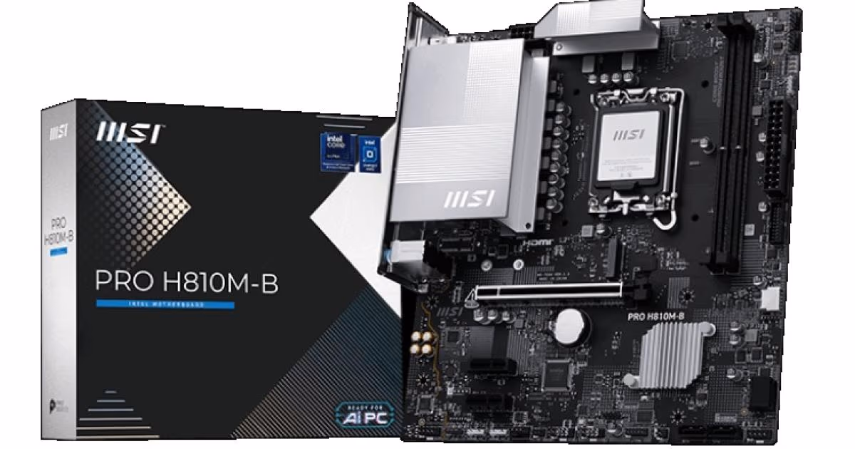 MSI PRO H810M-B, Intel Core Ultra (Series 2), LGA 1851/DDR5/PCIe 5.0/1xM.2 - mATX Gaming MotherBoard