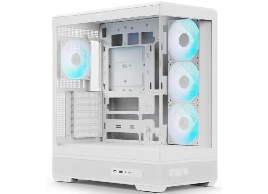 AeroCool P500B DIGI White ARGB ATX Mid Tower Panoramic Fish Tank Dot Pixel Display