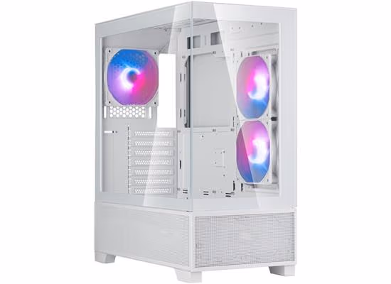 SilverStone Lucid 05 White ARGB ATX Mid Tower Panoramic View