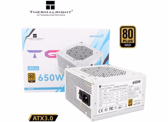 Thermalright TG-650S-W 650W 80 Plus Gold Non-Modular Power Supply White