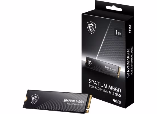 MSI SPATIUM M560 1TB PCIe 5.0 NVMe M.2 SSD - 10200/8400 MB/s