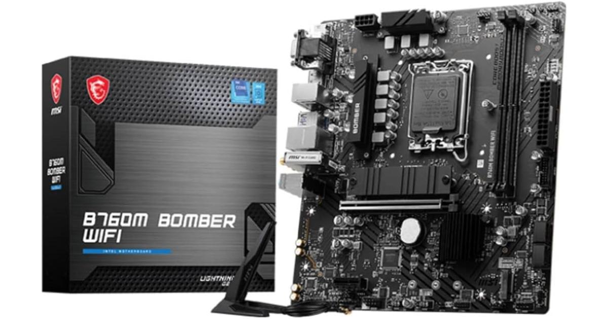 MSI B760M BOMBER Wi-Fi 6E, Intel 14th 13th 12th Series, LGA 1700/DDR5/PCIe 4.0/2xM.2 - mATX Gaming MotherBoard