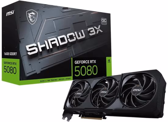 MSI GeForce RTX 5080 SHADOW 3X OC 16GB GDDR7