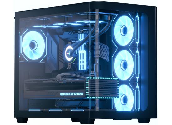 AeroCool P500C Black ARGB ATX Mid Tower Panoramic View Dual Chamber