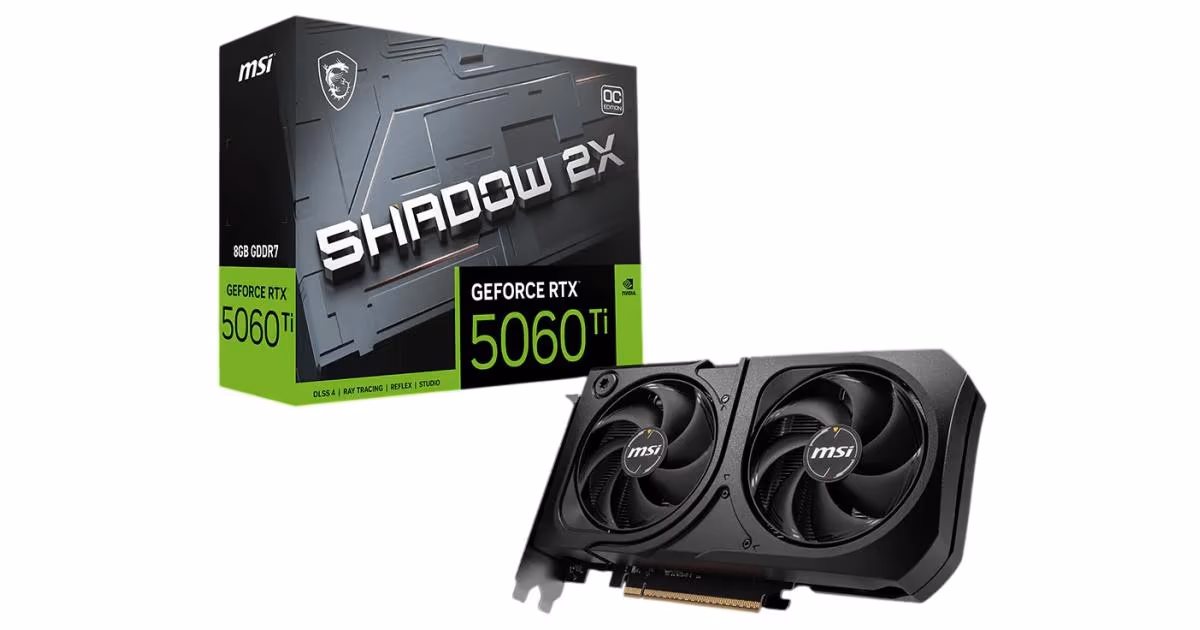MSI GeForce RTX 5060 Ti 8G SHADOW 2X OC PLUS