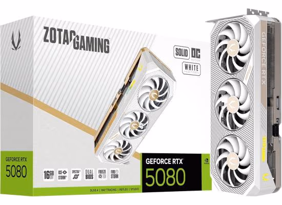 ZOTAC GAMING GeForce RTX 5080 SOLID OC White Edition 16GB GDDR7