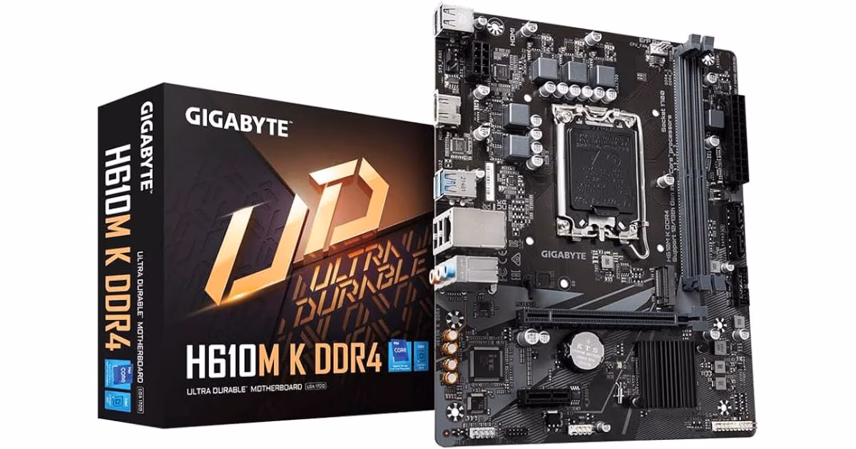 GIGABYTE H610M K, Intel 14th 13th 12th Series, LGA 1700/DDR4/PCIe 4.0/1xM.2 - mATX MotherBoard