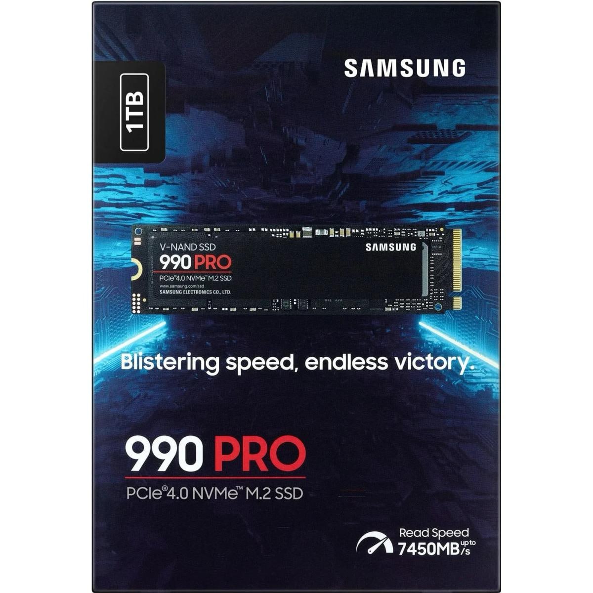 Samsung 990 PRO 1TB PCIe 4.0 NVMe M.2 SSD - 7450/6900 MB/s