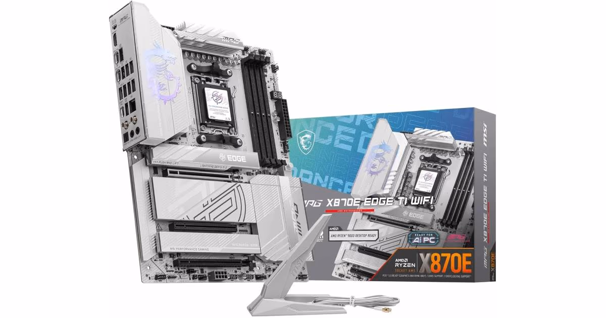 MSI MPG X870E EDGE TI WIFI (Wi-Fi 7) AMD RYZEN 7000 8000 9000 Series AM5/DDR5/PCIe 5.0/4xM.2 - ATX Gaming MotherBoard