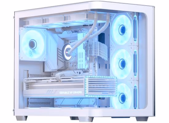 AeroCool P500C White ARGB ATX Mid Tower Panoramic View Dual Chamber