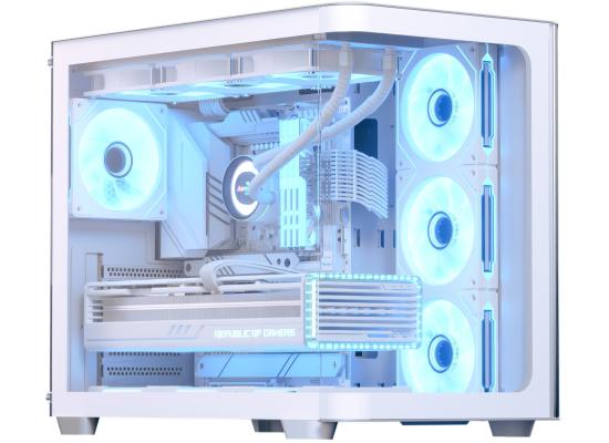 AeroCool P500C White ARGB ATX Mid Tower Panoramic View Dual Chamber