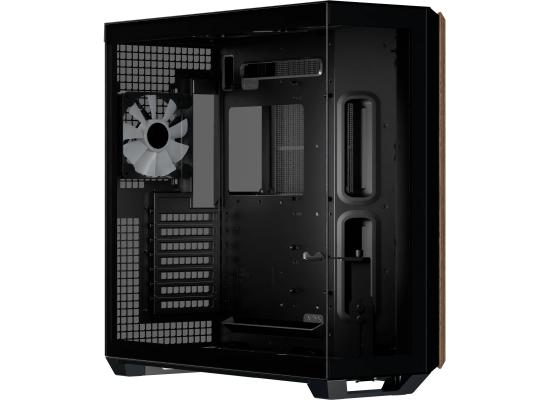 APNX V1 Black Wood Dual Chamber Panoramic 2 Glasses Design ATX Mid Tower