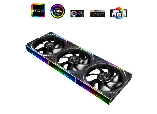 Thermalright TL-M12Q X3 Black LED 120mm Cooling Fan Kit 3-Pack