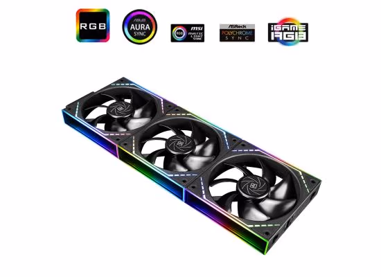 Thermalright TL-M12Q X3 Black LED 120mm Cooling Fan Kit 3-Pack