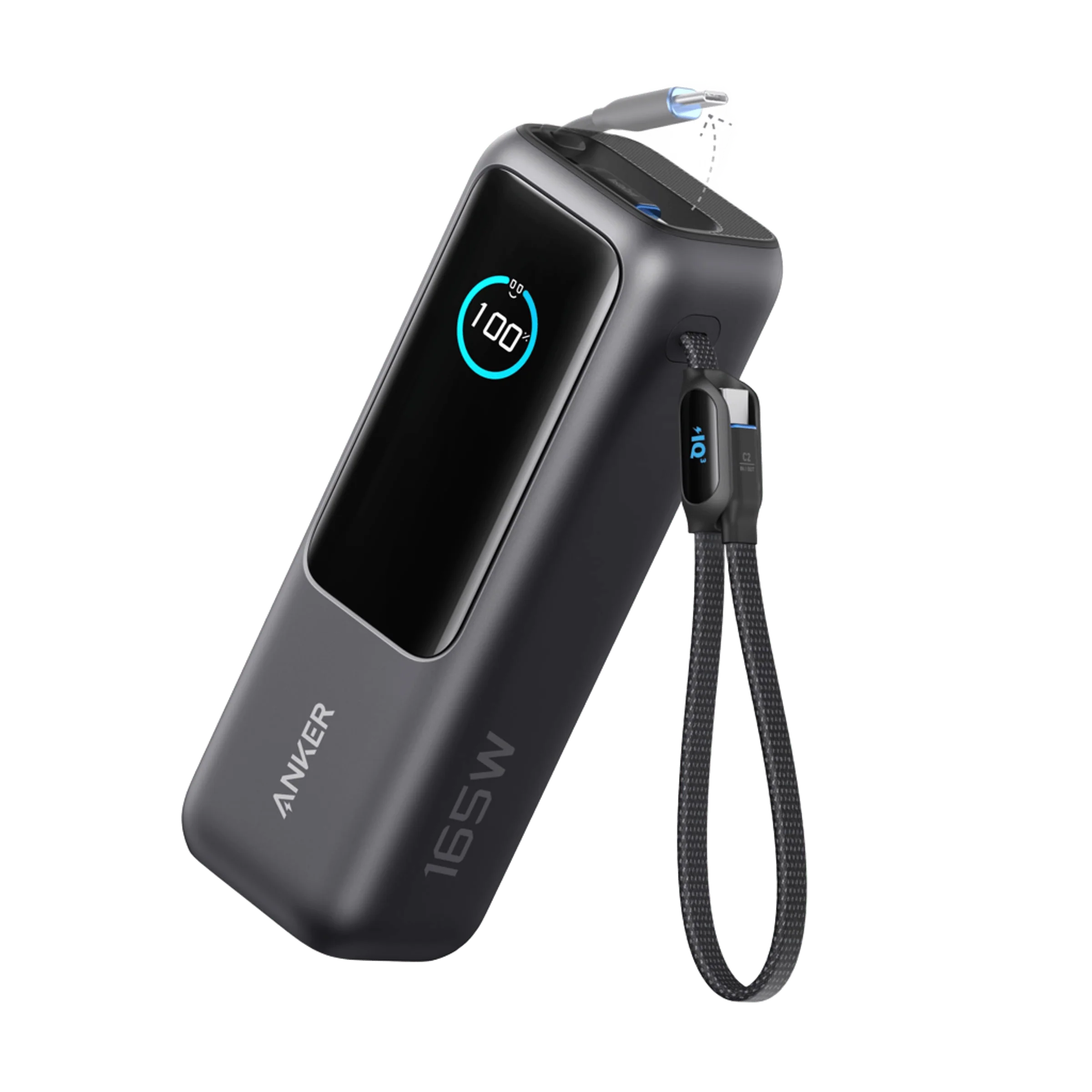 Anker Laptop Power Bank 25,000 mAh, 165W, Built-In and Retractable Cables