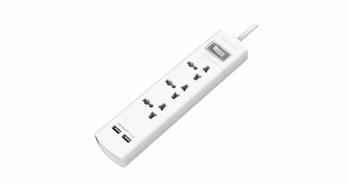 Huntkey SZM307 Power Strip Surge 3 Universal AC Sockets 1.5M