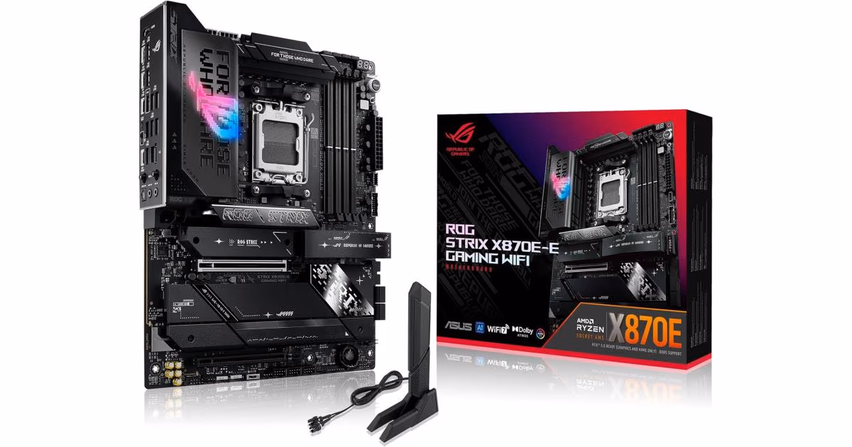 ASUS ROG STRIX X870E-E GAMING WIFI (Wi-Fi 7) AMD RYZEN 7000 8000 9000 Series AM5/DDR5/PCIe 5.0/5xM.2 - ATX Gaming MotherBoard