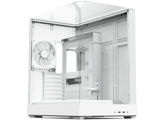APNX V2 White Dual Chamber Premium Sleek Panoramic 3 Glasses ATX Mid Tower
