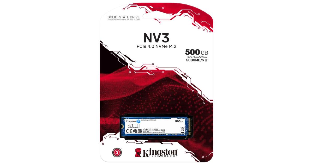 Kingston NV3 500GB M.2 NVMe PCIe 4.0 SSD