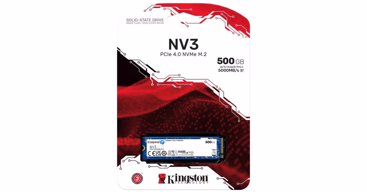 Kingston NV3 500GB M.2 NVMe PCIe 4.0 SSD
