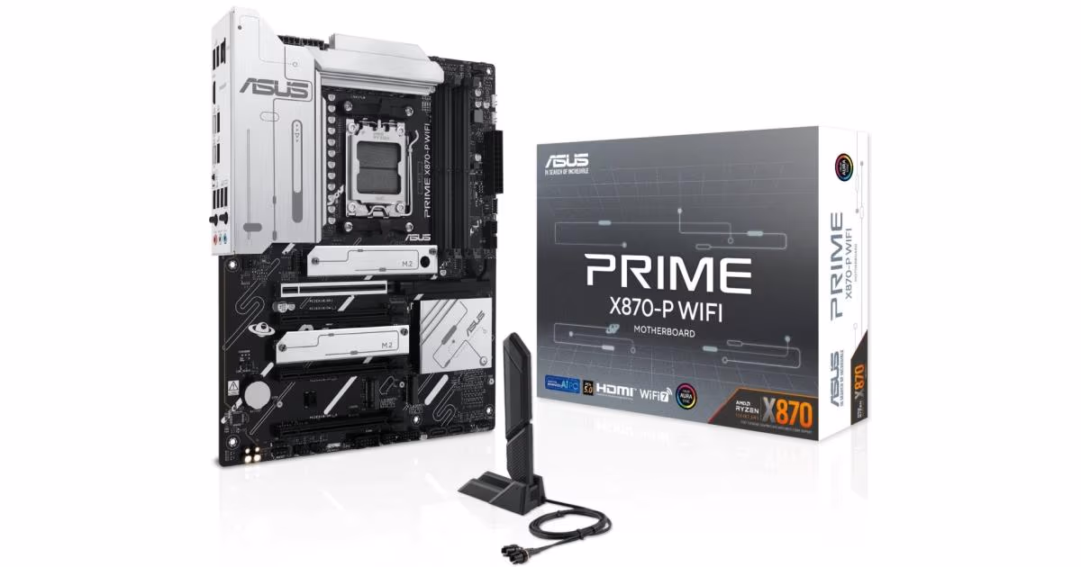 ASUS Prime X870-P GAMING WIFI (Wi-Fi 7) AMD RYZEN 7000 8000 9000 Series AM5/DDR5/PCIe 5.0/4xM.2 - ATX Gaming MotherBoard
