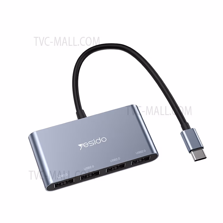 USB C Hub Aluminum Type C Adapter with 4 USB 2.0 Ports for MacBook Pro and Other Devices