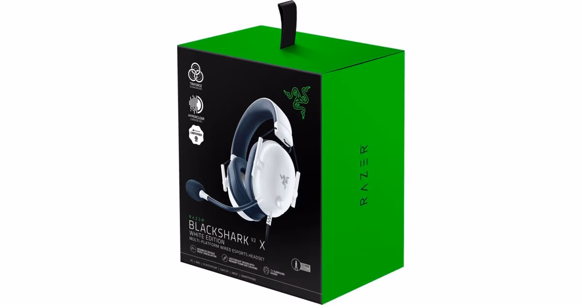 Razer BlackShark V2 X 7.1 Surround Sound Wired Gaming Headset White Edition