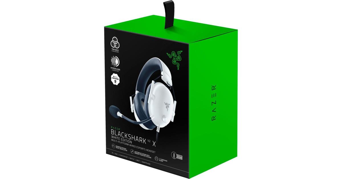 Razer BlackShark V2 X 7.1 Surround Sound Wired Gaming Headset White Edition