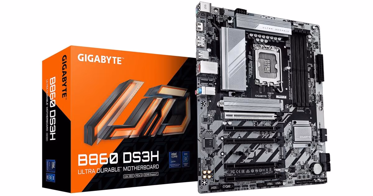 GIGABYTE B860 DS3H Intel Core Ultra (Series 2), LGA 1851/DDR5/PCIe 5.0/2xM.2 - ATX Gaming MotherBoard