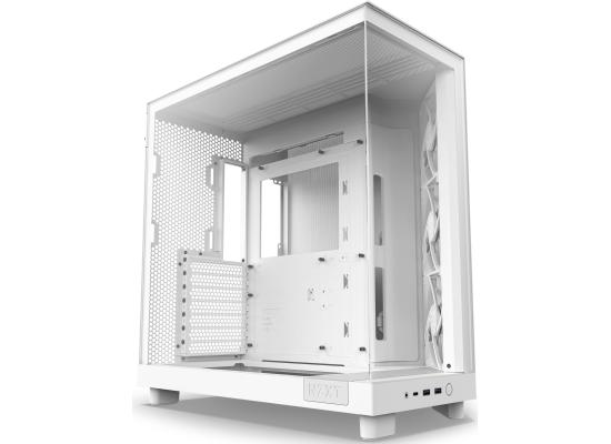 NZXT H6 Flow Perforated Compact Dual-Chamber Mid-Tower White