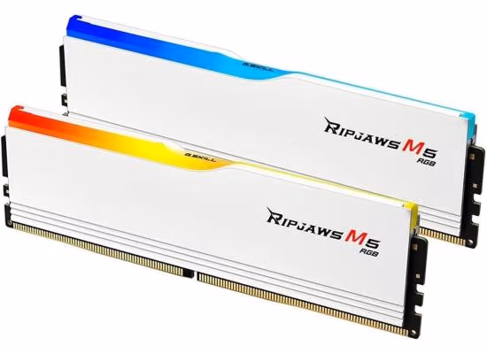 G.SKILL Ripjaws M5 RGB Series 32GB (2x16GB) DDR5 RAM 6000MT/s CL36 Memory Kit - White