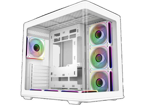 Cooler Master Elite 600 White ATX ARGB Mid Tower Fish Tank 7x 120mm