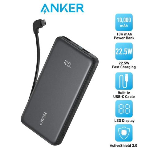 Anker Powerbank 10000mah 22.5w Fast With Built In Usb C Cable